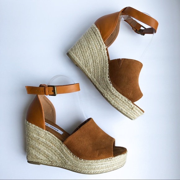cognac espadrille wedges